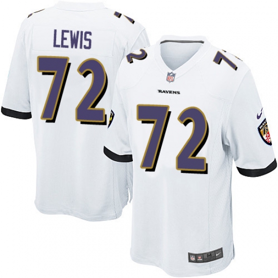 Men's Nike Baltimore Ravens 72 Alex Lewis Game White NFL Jersey