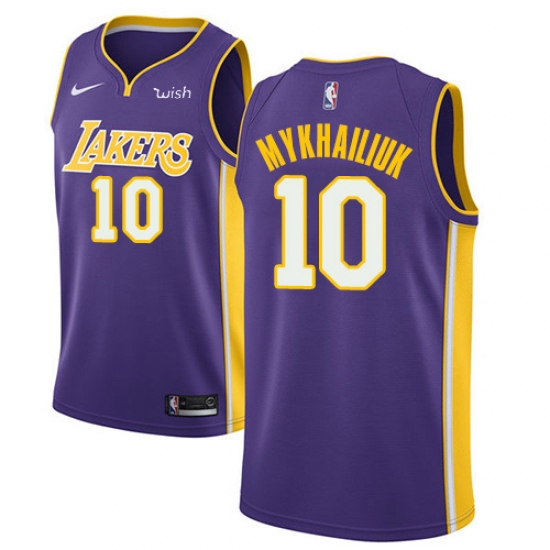 Youth Nike Los Angeles Lakers 10 Sviatoslav Mykhailiuk Swingman Purple NBA Jersey - Statement Edition