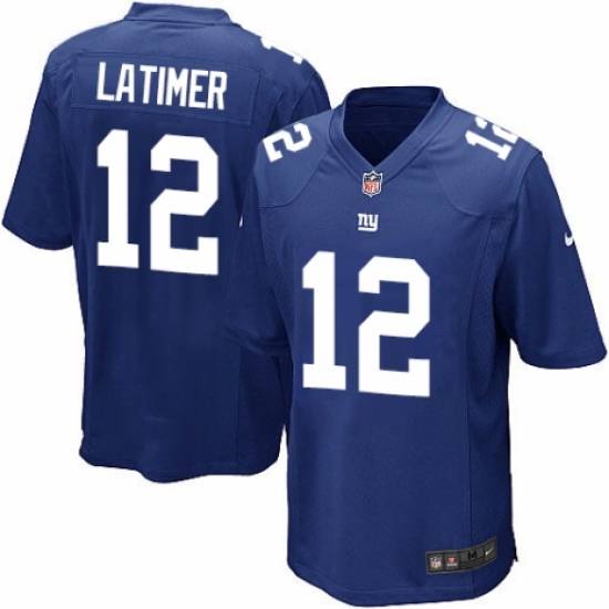 Men's Nike New York Giants 12 Cody Latimer Game Royal Blue Team Color NFL Jersey