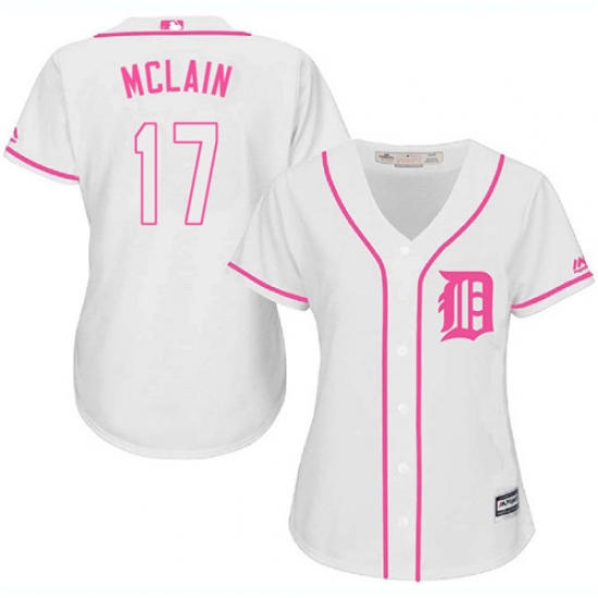 Women's Majestic Detroit Tigers 17 Denny McLain Authentic White Fashion Cool Base MLB Jersey