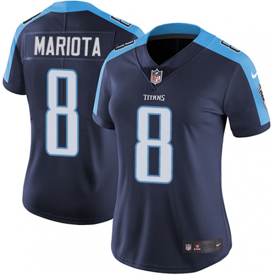 Women's Nike Tennessee Titans 8 Marcus Mariota Navy Blue Alternate Vapor Untouchable Limited Player NFL Jersey