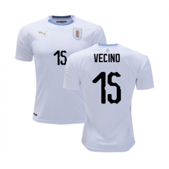 Uruguay 15 Vecino Away Soccer Country Jersey