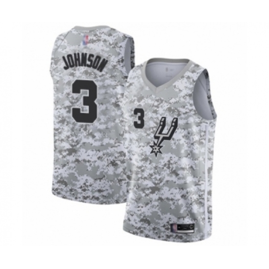 Women's San Antonio Spurs 3 Keldon Johnson White Swingman Jersey - Earned Edition