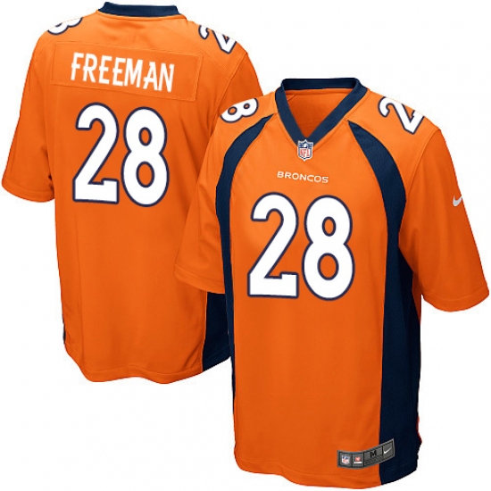Men's Nike Denver Broncos 28 Royce Freeman Game Orange Team Color NFL Jersey