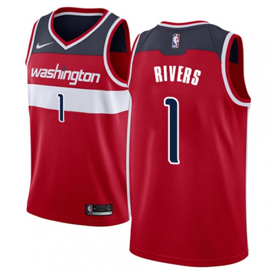 Men's Nike Washington Wizards 1 Austin Rivers Swingman Red NBA Jersey - Icon Edition