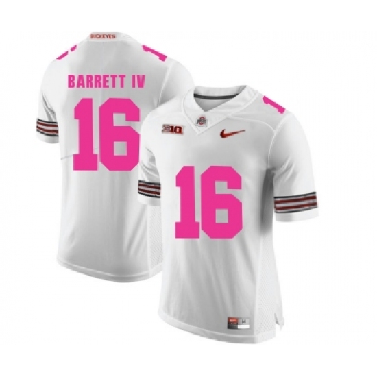 Ohio State Buckeyes 16 J.T. Barrett White 2018 Breast Cancer Awareness College Football Jersey