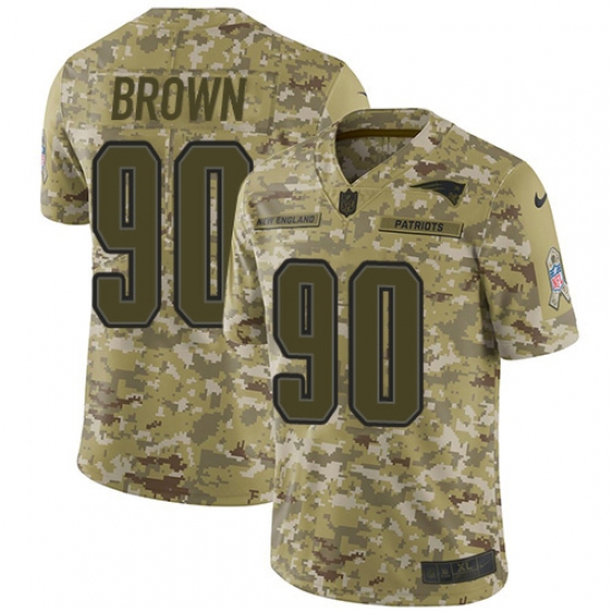 Youth Nike New England Patriots 90 Malcom Brown Limited Camo 2018 Salute to Service NFL Jersey
