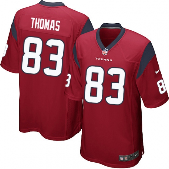 Men's Nike Houston Texans 83 Jordan Thomas Game Red Alternate NFL Jersey