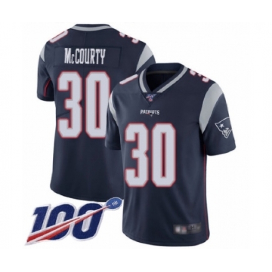 Men's New England Patriots 30 Jason McCourty Navy Blue Team Color Vapor Untouchable Limited Player 100th Season Football Jersey