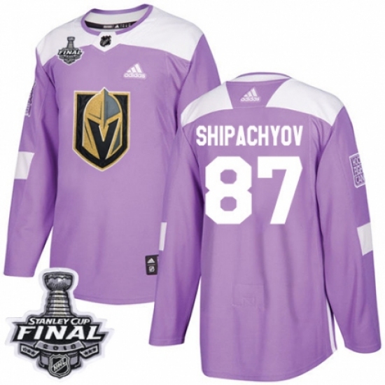 Men's Adidas Vegas Golden Knights 87 Vadim Shipachyov Authentic Purple Fights Cancer Practice 2018 Stanley Cup Final NHL Jersey