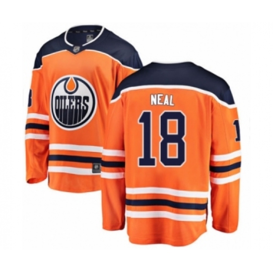 Youth Edmonton Oilers 18 James Neal Authentic Orange Home Fanatics Branded Breakaway Hockey Jersey