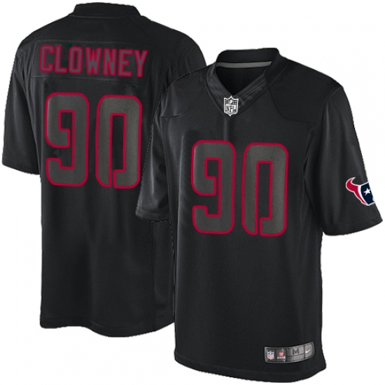 Men's Nike Houston Texans 90 Jadeveon Clowney Limited Black Impact NFL Jersey