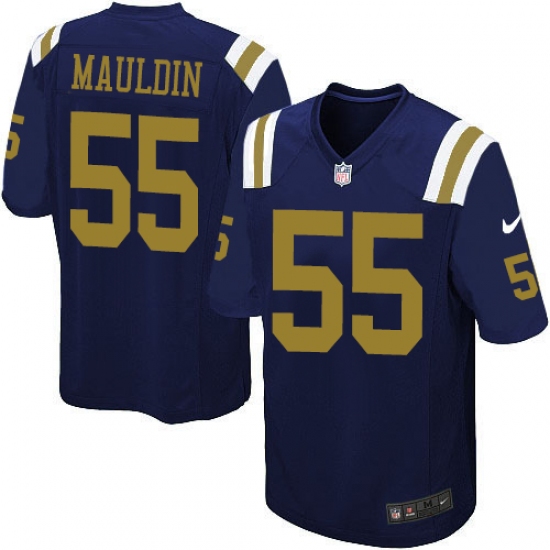 Youth Nike New York Jets 55 Lorenzo Mauldin Elite Navy Blue Alternate NFL Jersey