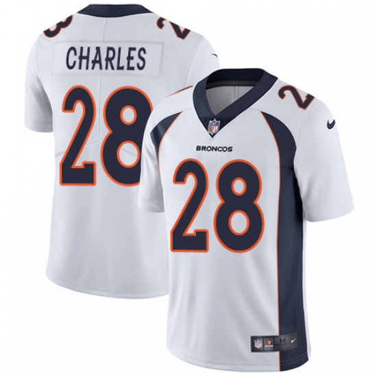 Youth Nike Denver Broncos 28 Jamaal Charles Elite White NFL Jersey