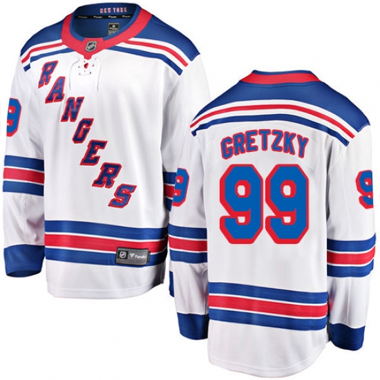 Men's New York Rangers 99 Wayne Gretzky Fanatics Branded White Away Breakaway NHL Jersey