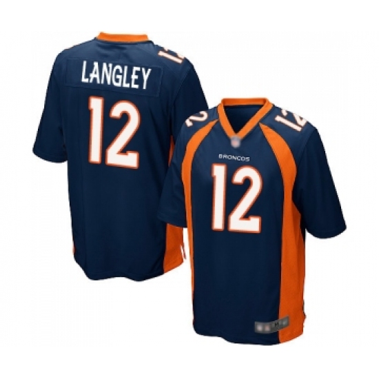 Men's Denver Broncos 12 Brendan Langley Game Navy Blue Alternate Football Jersey