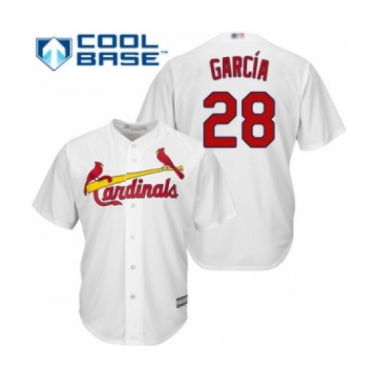 Youth St. Louis Cardinals 28 Adolis Garcia Authentic White Home Cool Base Baseball Player Jersey