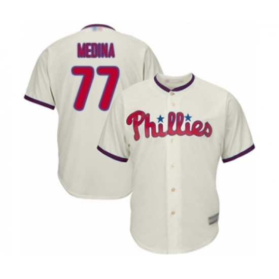 Youth Philadelphia Phillies 77 Adonis Medina Authentic Cream Alternate Cool Base Baseball Player Jersey