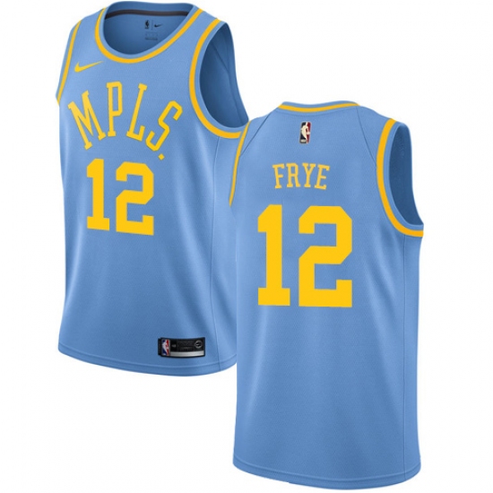 Women's Nike Los Angeles Lakers 12 Channing Frye Swingman Blue Hardwood Classics NBA Jersey