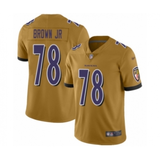 Youth Baltimore Ravens 78 Orlando Brown Jr. Limited Gold Inverted Legend Football Jersey