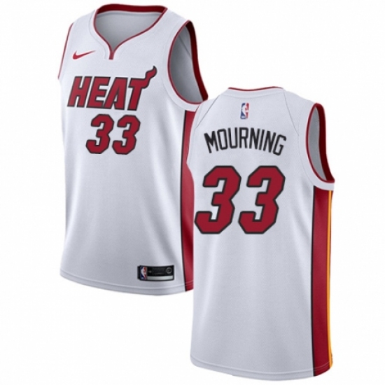 Women's Nike Miami Heat 33 Alonzo Mourning Authentic NBA Jersey - Association Edition