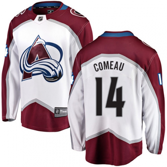 Youth Colorado Avalanche 14 Blake Comeau Fanatics Branded White Away Breakaway NHL Jersey