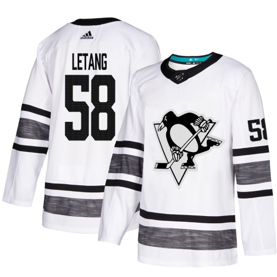 Men's Adidas Pittsburgh Penguins 58 Kris Letang White 2019 All-Star Game Parley Authentic Stitched NHL Jersey