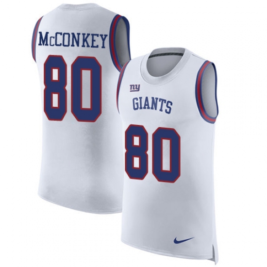 Men's Nike New York Giants 80 Phil McConkey Limited White Rush Player Name & Number Tank Top NFL Jersey