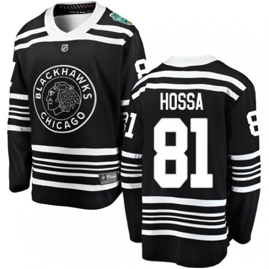 Youth Chicago Blackhawks 81 Marian Hossa Black 2019 Winter Classic Fanatics Branded Breakaway NHL Jersey