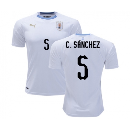 Uruguay 5 C.Sanchez Away Soccer Country Jersey