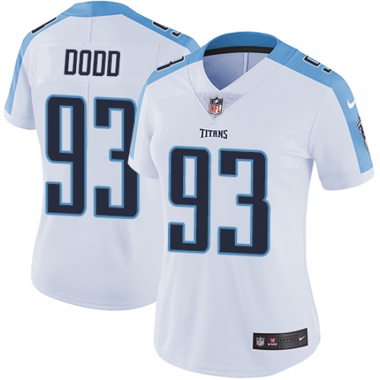 Women's Nike Tennessee Titans 93 Kevin Dodd White Vapor Untouchable Limited Player NFL Jersey