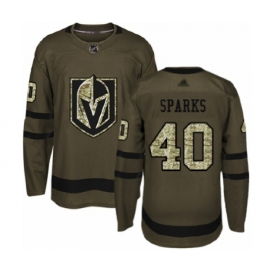 Youth Vegas Golden Knights 40 Garret Sparks Authentic Green Salute to Service Hockey Jersey