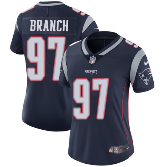 Women's Nike New England Patriots 97 Alan Branch Navy Blue Team Color Vapor Untouchable Limited Player NFL Jersey