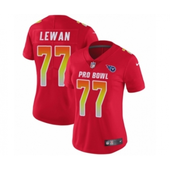 Women's Nike Tennessee Titans 77 Taylor Lewan Limited Red AFC 2019 Pro Bowl NFL Jersey