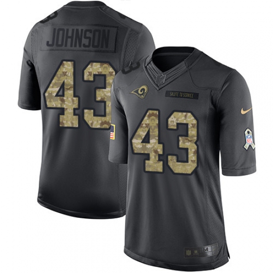 Men's Nike Los Angeles Rams 43 John Johnson Limited Black 2016 Salute to Service NFL Jersey