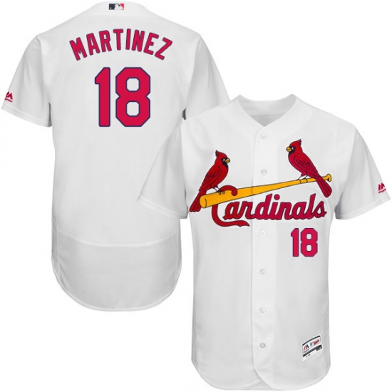 Men's Majestic St. Louis Cardinals 18 Carlos Martinez White Home Flex Base Authentic Collection MLB Jersey