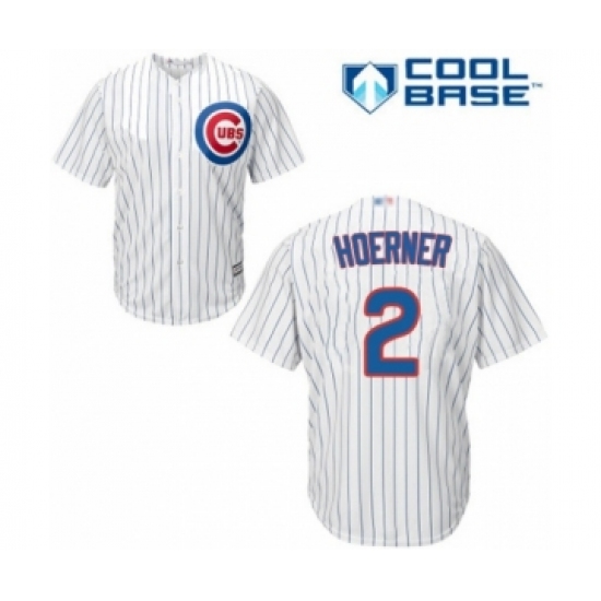 Youth Chicago Cubs 2 Nico Hoerner Authentic White Home Cool Base Baseball Player Jersey