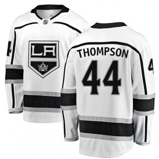 Youth Los Angeles Kings 44 Nate Thompson Authentic White Away Fanatics Branded Breakaway NHL Jersey