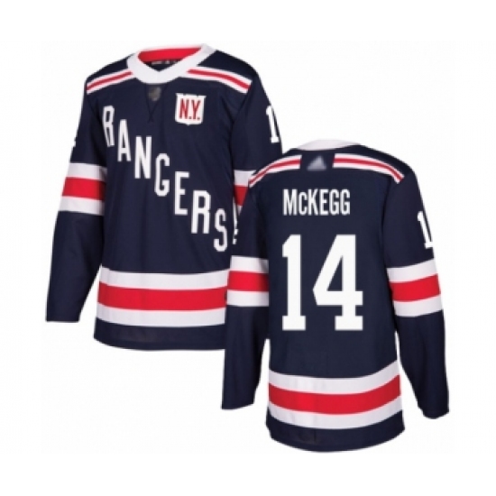 Men's New York Rangers 14 Greg McKegg Authentic Navy Blue 2018 Winter Classic Hockey Jersey