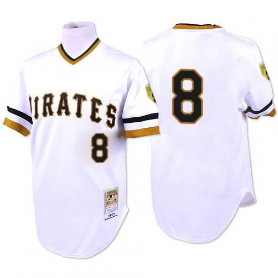 Men's Mitchell and Ness 1971 Pittsburgh Pirates 8 Willie Stargell Replica White Throwback MLB Jersey