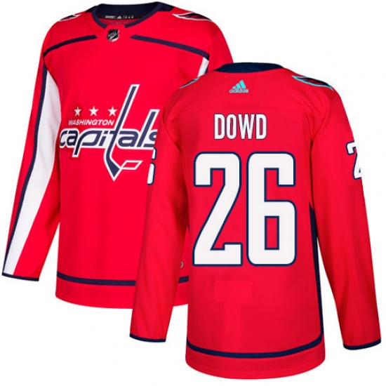 Men's Adidas Washington Capitals 26 Nic Dowd Authentic Red Home NHL Jersey