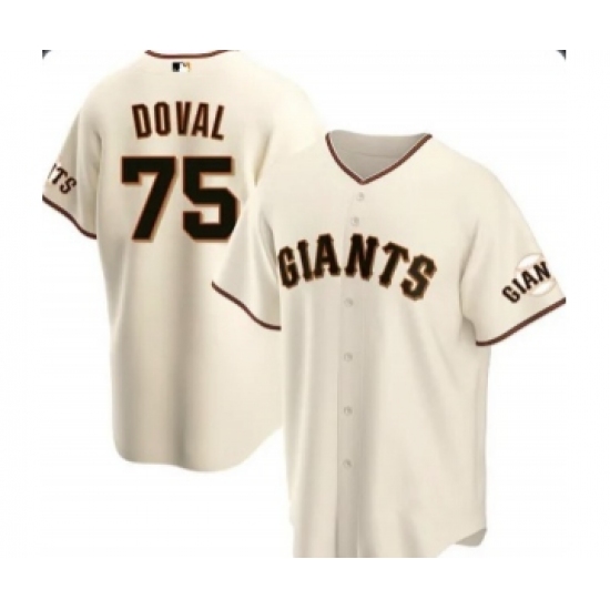 Men's San Francisco Giants 75 Camilo Doval Cream Home Nike Jersey