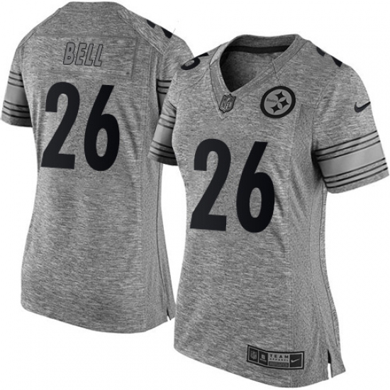 Women's Nike Pittsburgh Steelers 26 Le'Veon Bell Limited Gray Gridiron NFL Jersey