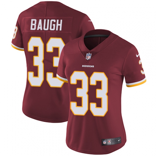 Women's Nike Washington Redskins 33 Sammy Baugh Elite Burgundy Red Team Color NFL Jersey