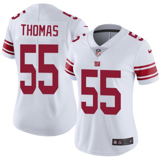 Women's Nike New York Giants 55 J.T. Thomas White Vapor Untouchable Limited Player NFL Jersey