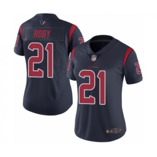 Women's Houston Texans 21 Bradley Roby Limited Navy Blue Rush Vapor Untouchable Football Jersey