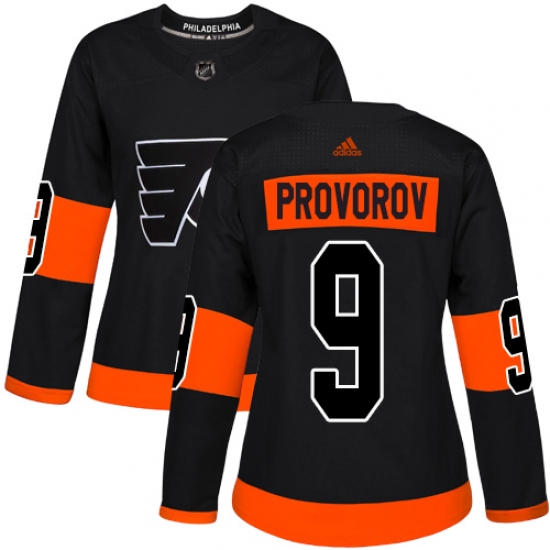 Women's Adidas Philadelphia Flyers 9 Ivan Provorov Premier Black Alternate NHL Jersey