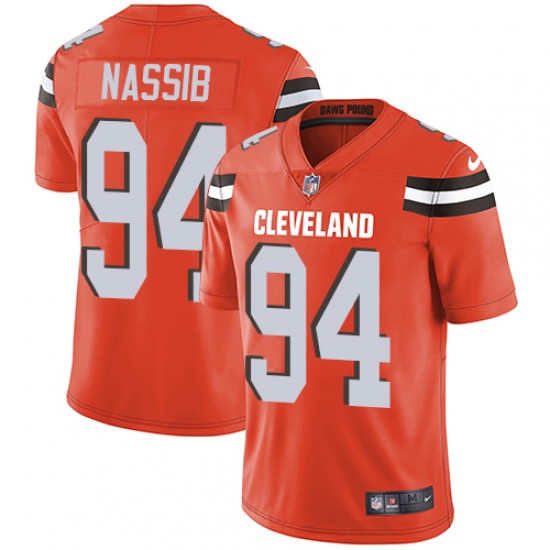 Men's Nike Cleveland Browns 94 Carl Nassib Orange Alternate Vapor Untouchable Limited Player NFL Jersey