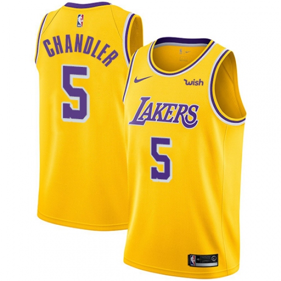 Men's Nike Los Angeles Lakers 5 Tyson Chandler Swingman Gold NBA Jersey - Icon Edition