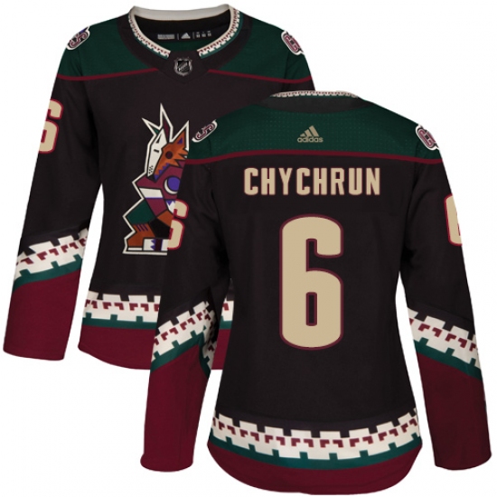 Women's Adidas Arizona Coyotes 6 Jakob Chychrun Premier Black Alternate NHL Jersey